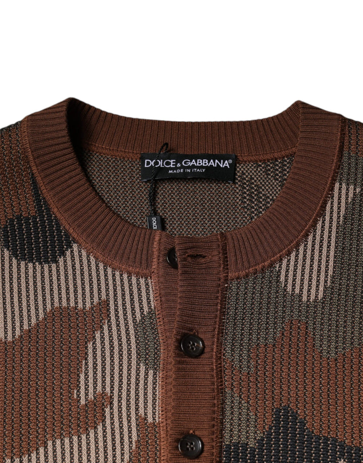 Dolce &amp; Gabbana Multicolor Camouflage Men Pullover Sweater
