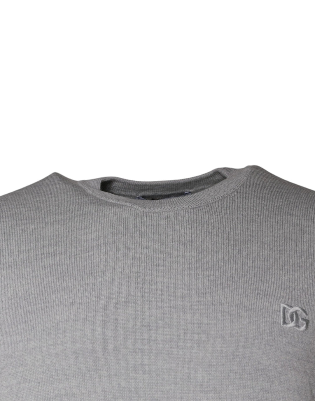 Dolce &amp; Gabbana Light Gray Wool Crew Neck Pullover Sweater