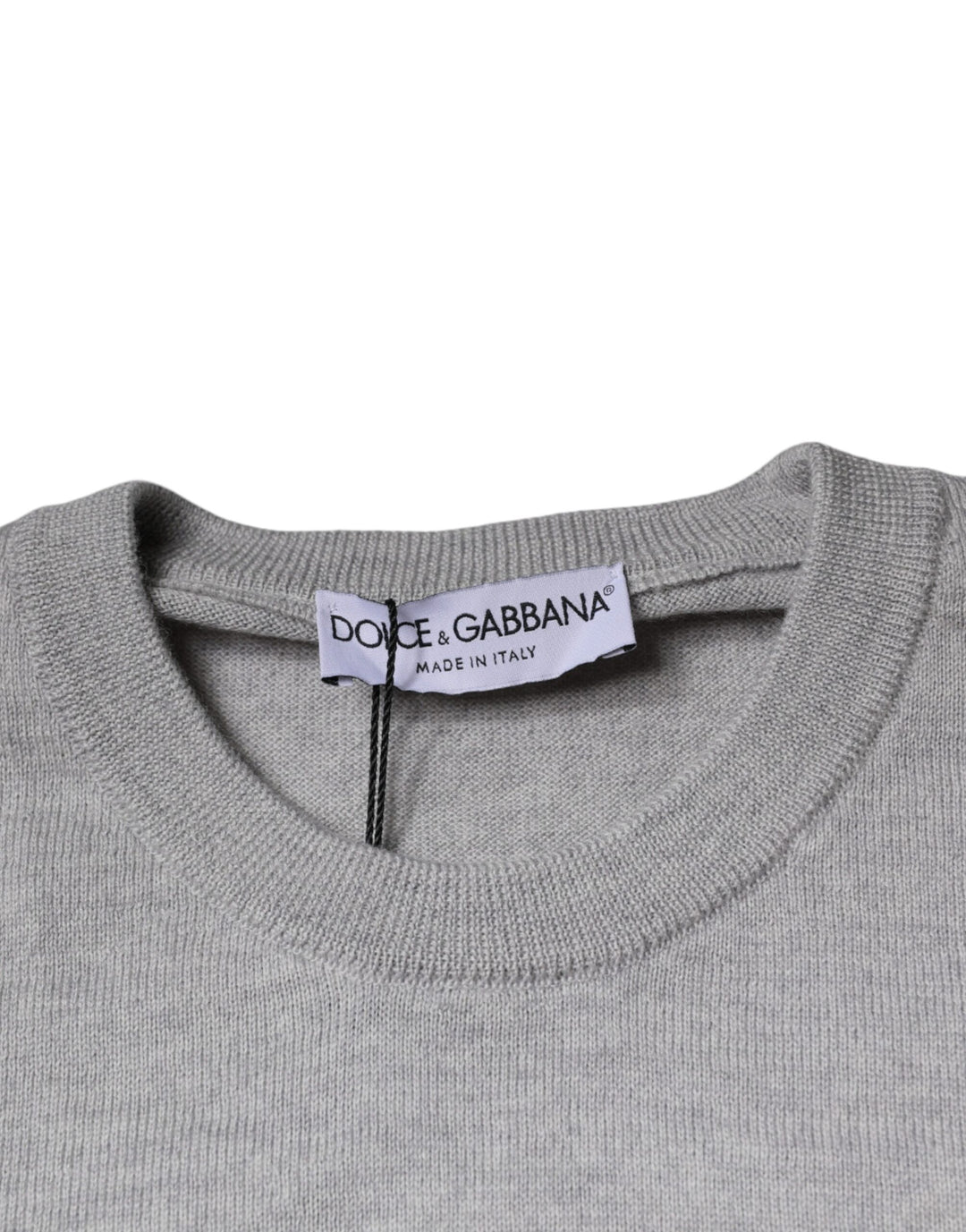 Dolce &amp; Gabbana Light Gray Wool Crew Neck Pullover Sweater