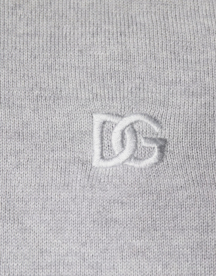 Dolce &amp; Gabbana Light Gray Wool Crew Neck Pullover Sweater