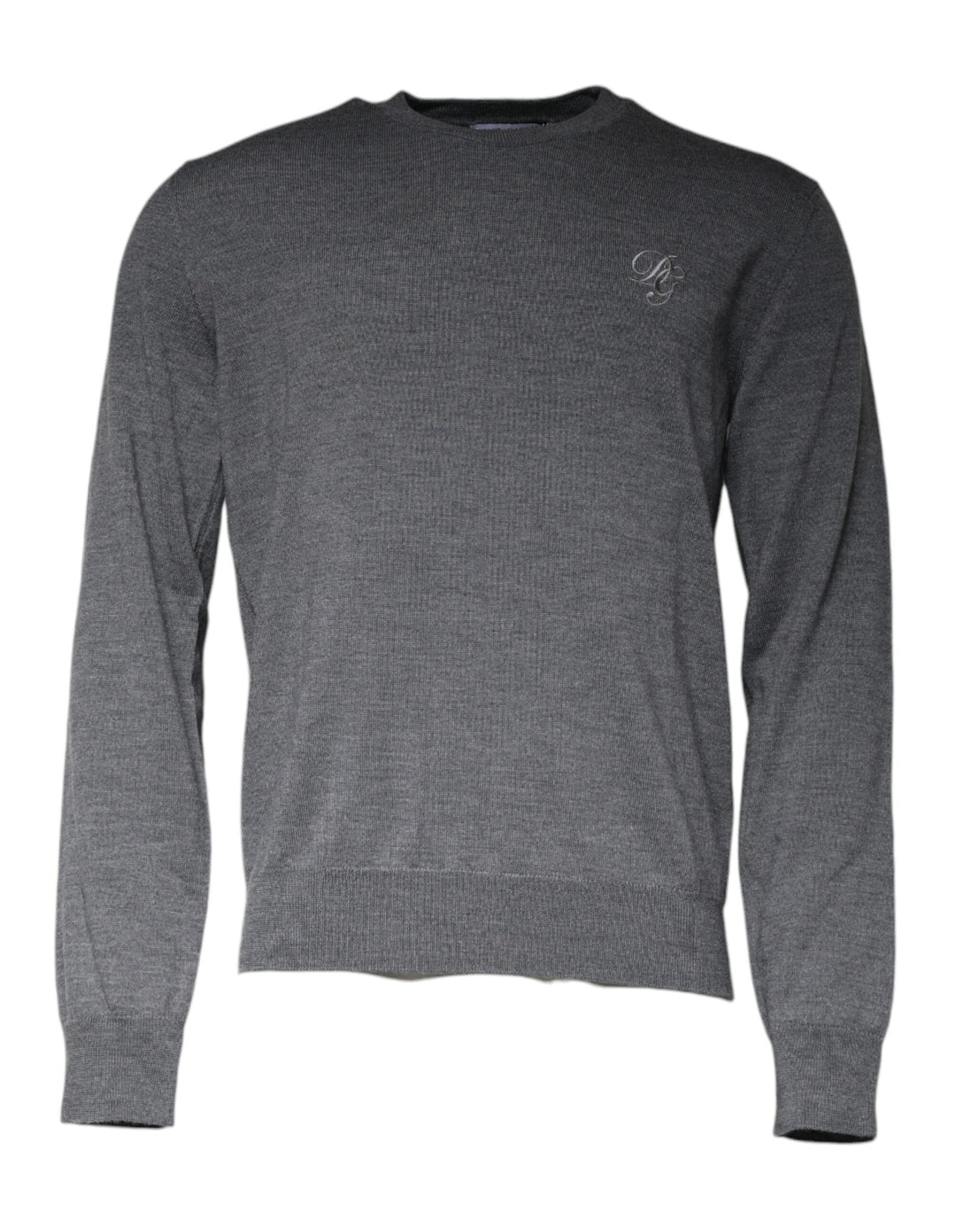 Dolce &amp; Gabbana Dark Gray Wool Crew Neck Pullover Sweater