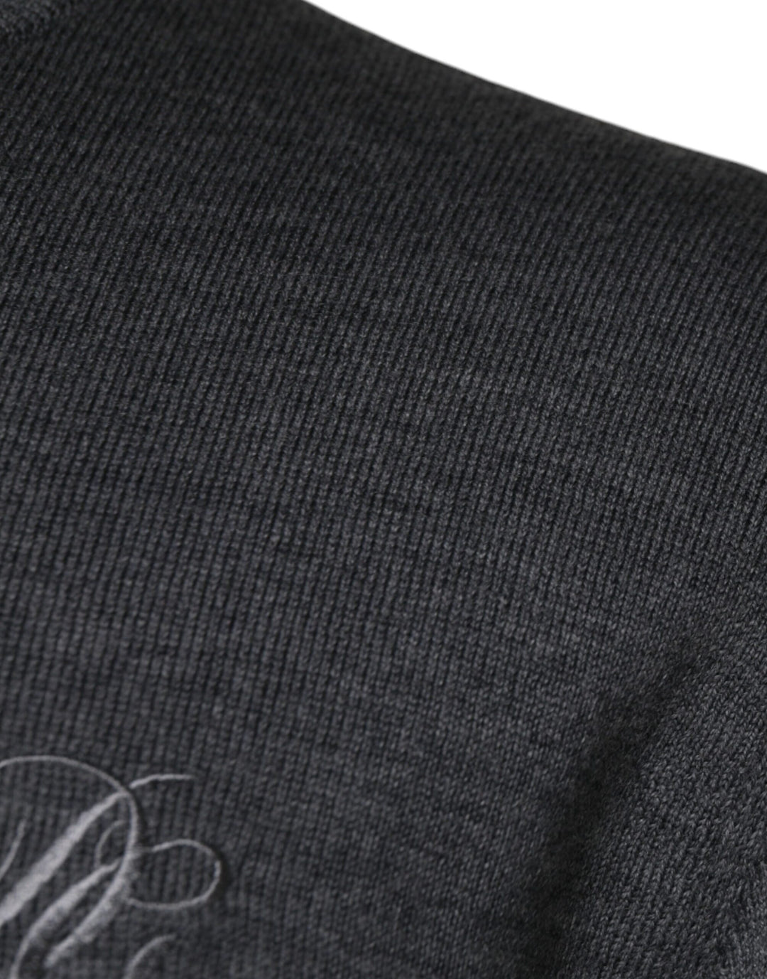 Dolce &amp; Gabbana Dark Gray Wool Crew Neck Pullover Sweater