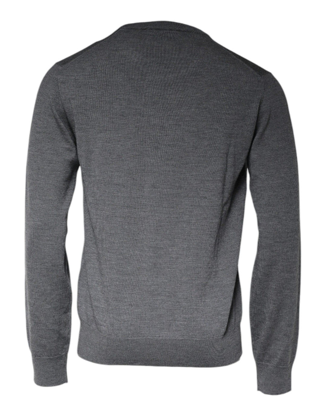 Dolce &amp; Gabbana Dark Gray Wool Crew Neck Pullover Sweater