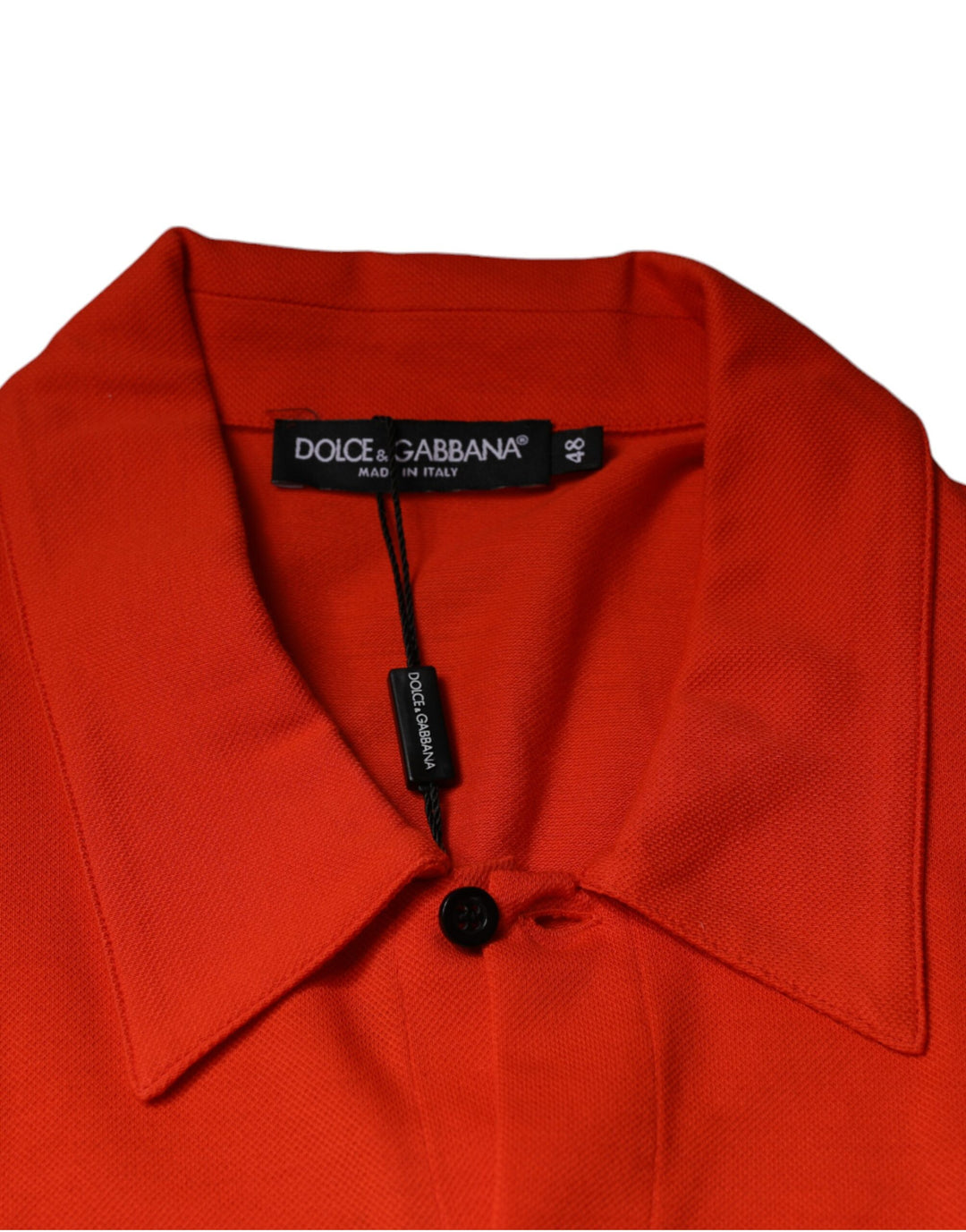 Dolce &amp; Gabbana Orange Cotton Button Down Casual Polo Shirt