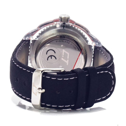 Chronotech Black Leather Dress Watch