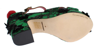 Chaussures compensées en brocart de cristaux Dolce &amp; Gabbana Enchanted Sicily