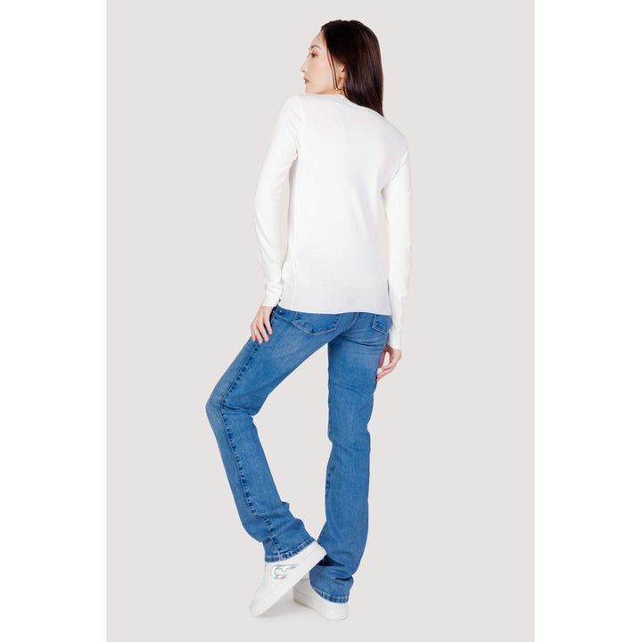 Guess White Cotton Sweatshirt