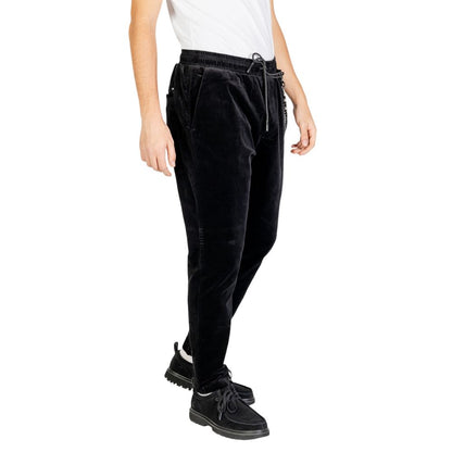 Gianni Lupo Black Cotton Casual Pants