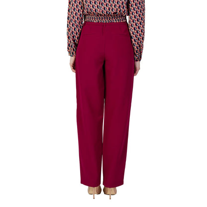 Vila Clothes Bordeaux Polyester Casual Pants