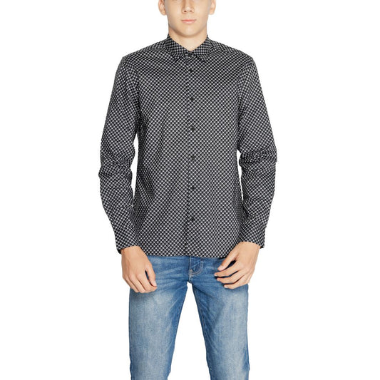 Antony Morato Gray Cotton Pattern Shirt