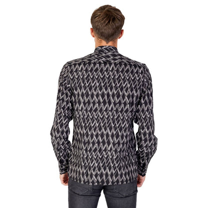 Antony Morato Black Cotton Pattern Shirt