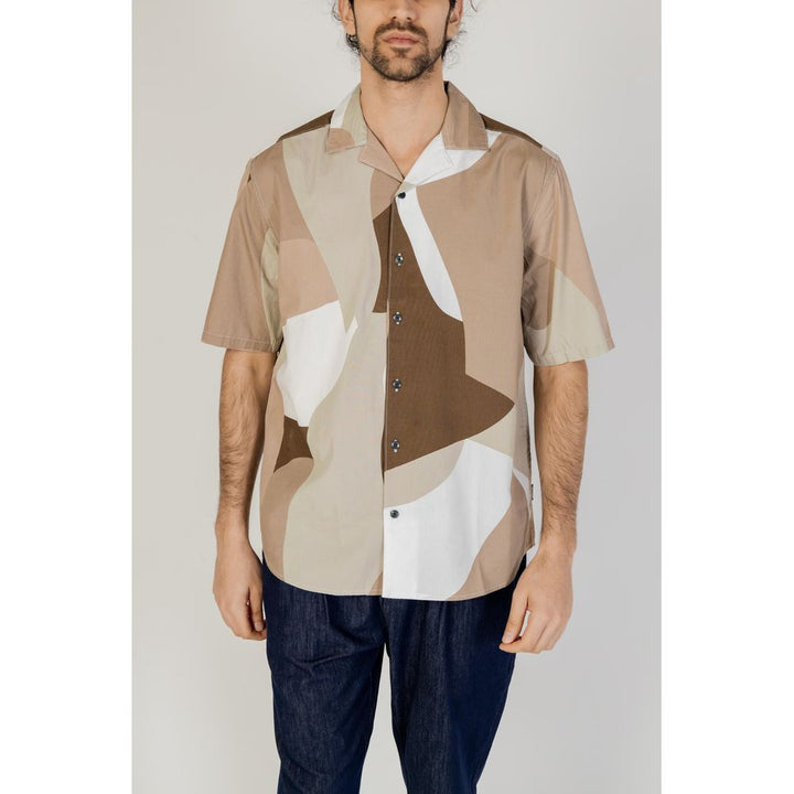 Only &amp; Sons Brown Cotton Shortsleeve Shirt