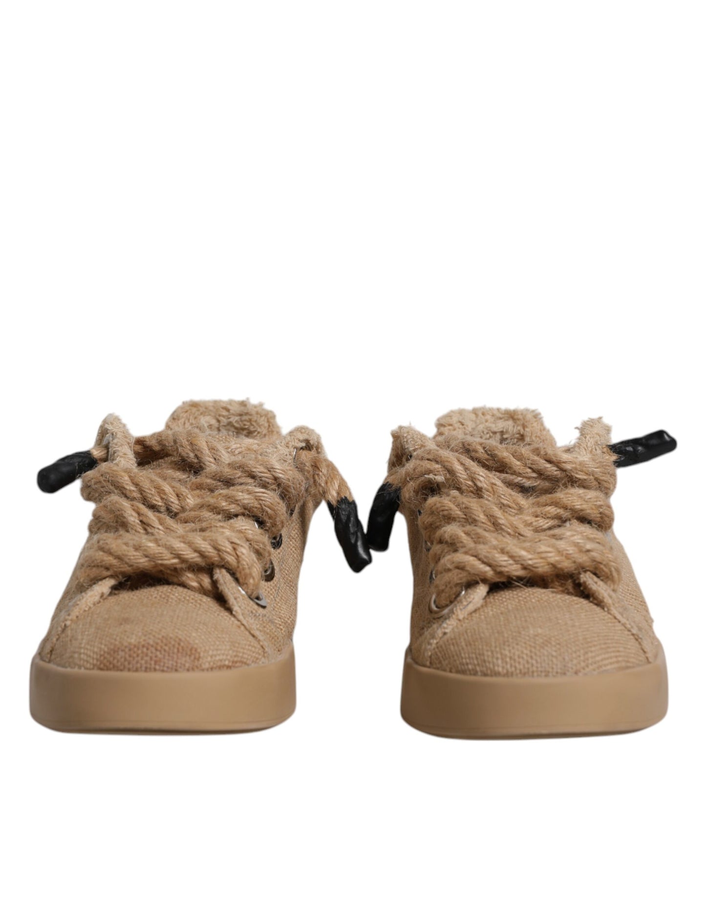 Baskets basses en toile de jute marron Dolce &amp; Gabbana pour homme