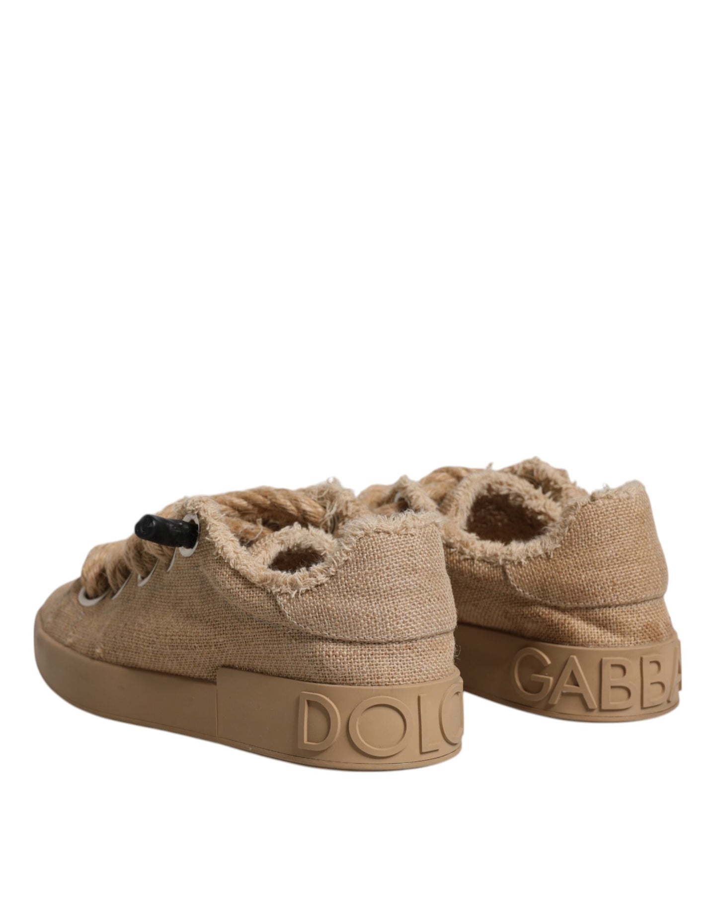 Baskets basses en toile de jute marron Dolce &amp; Gabbana pour homme