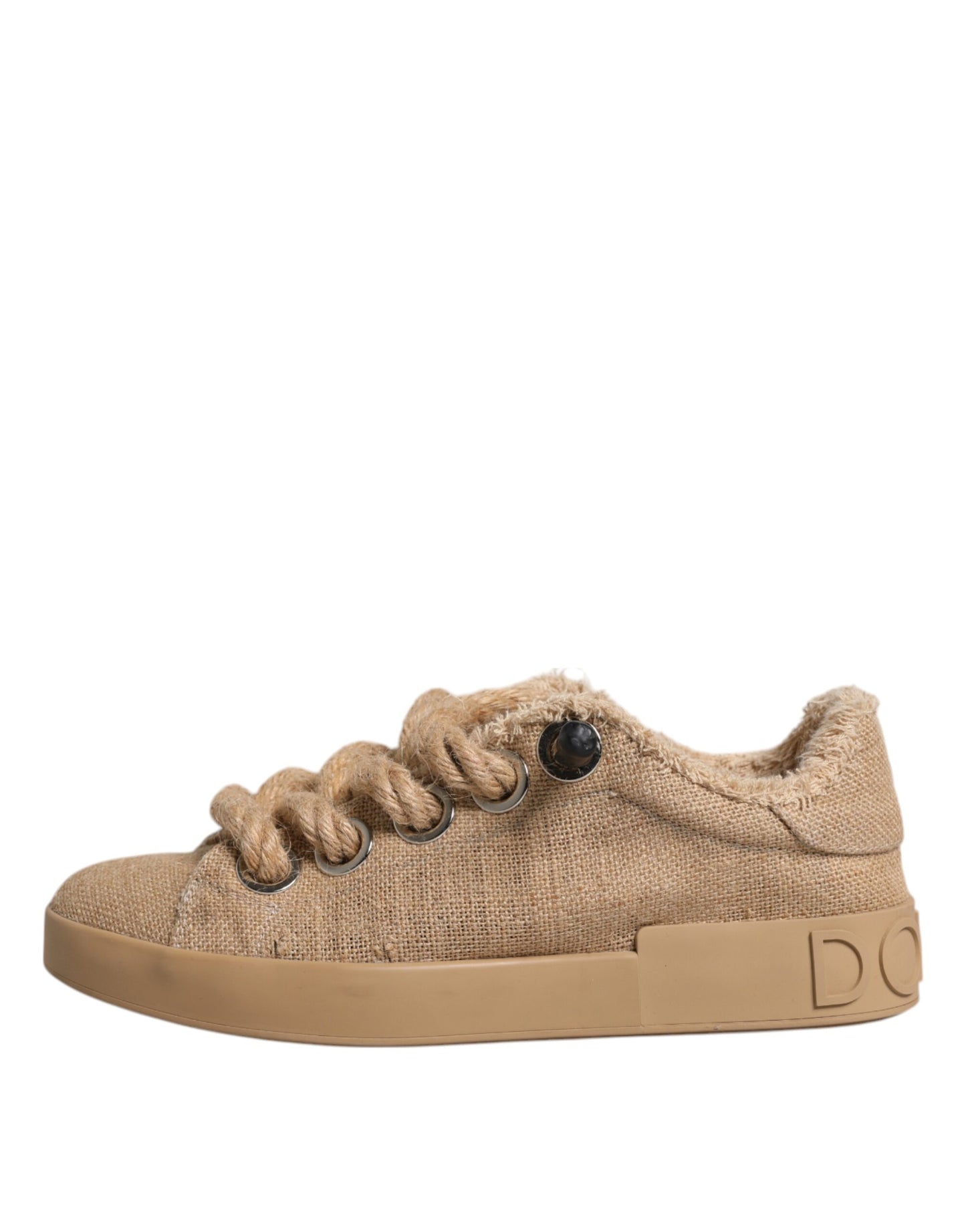 Baskets basses en toile de jute marron Dolce &amp; Gabbana pour homme