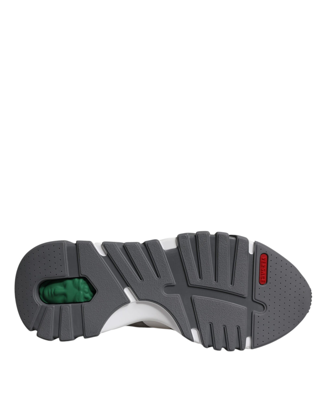 Baskets basses épaisses Versace Squalo en cuir gris et néoprène