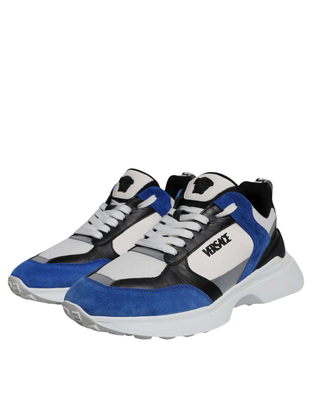 Zapatillas deportivas bajas Versace de lona multicolor con tejido cuádruple Medusa