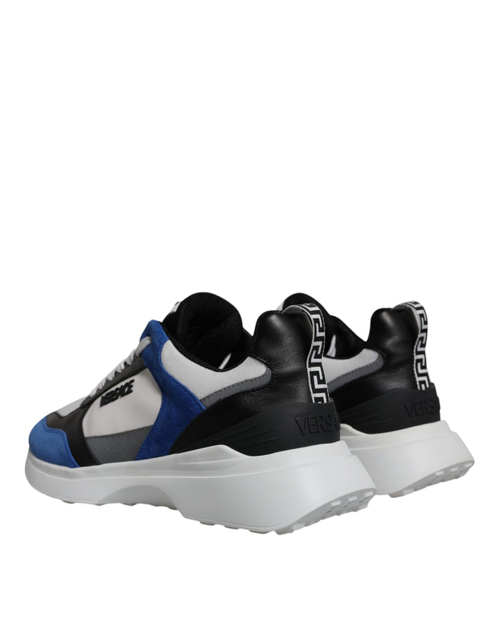 Zapatillas deportivas bajas Versace de lona multicolor con tejido cuádruple Medusa