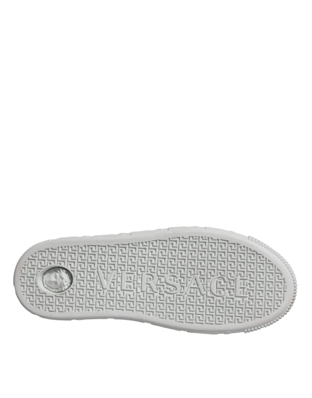 Baskets basses à plateforme Versace blanches et roses à imprimé Greca