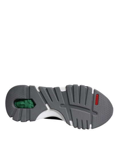 Baskets basses épaisses Versace en cuir noir et néoprène Squalo Shoes