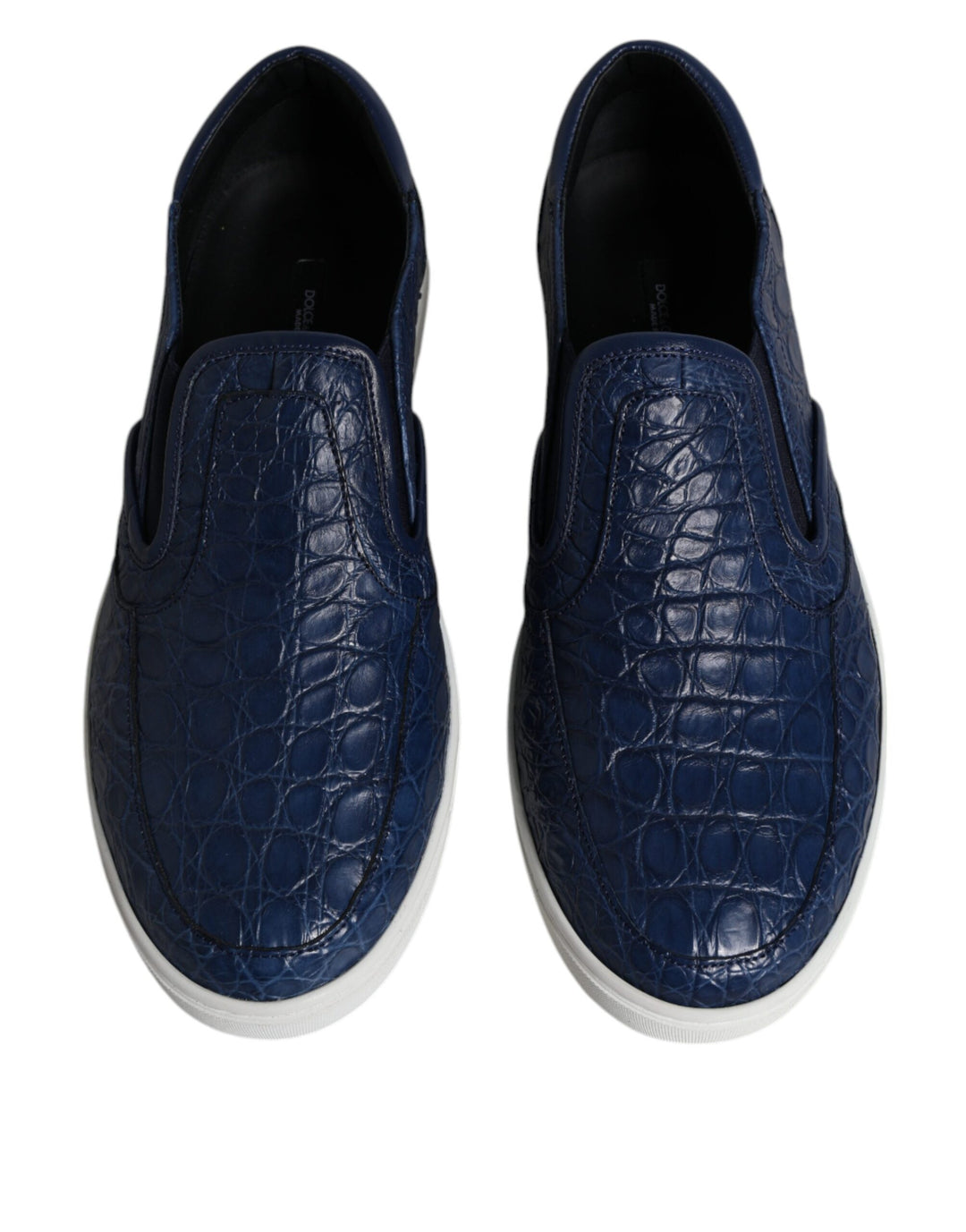 Zapatillas deportivas Dolce &amp; Gabbana de piel exótica de cocodrilo azul para hombre