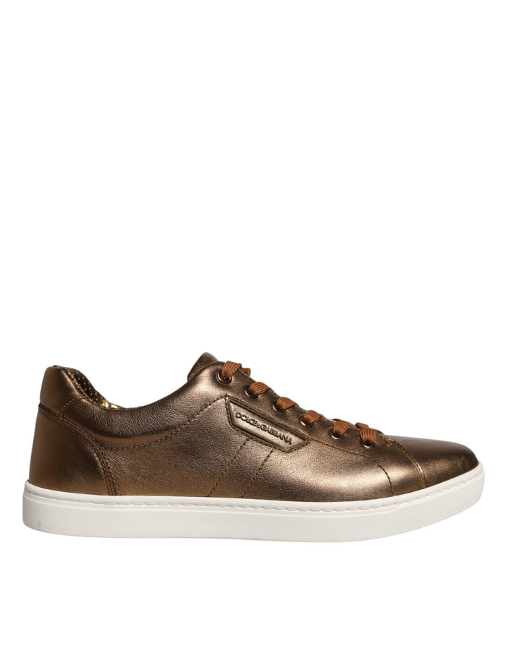 Baskets Dolce &amp;amp; Gabbana en cuir doré avec logo London pour homme