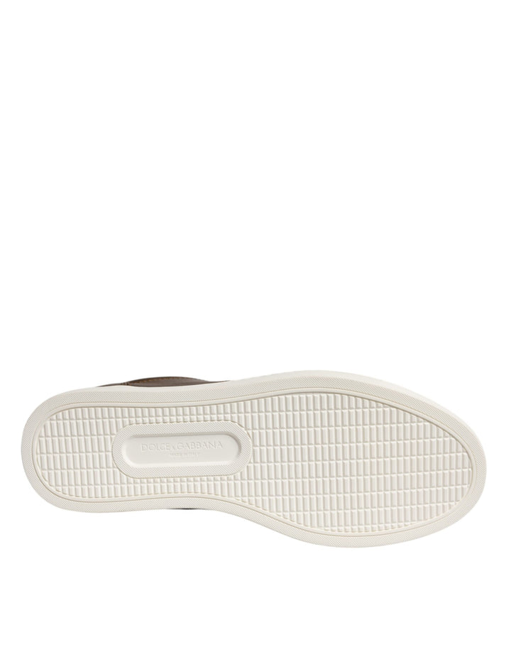 Baskets Dolce &amp; Gabbana en cuir doré avec logo London pour homme