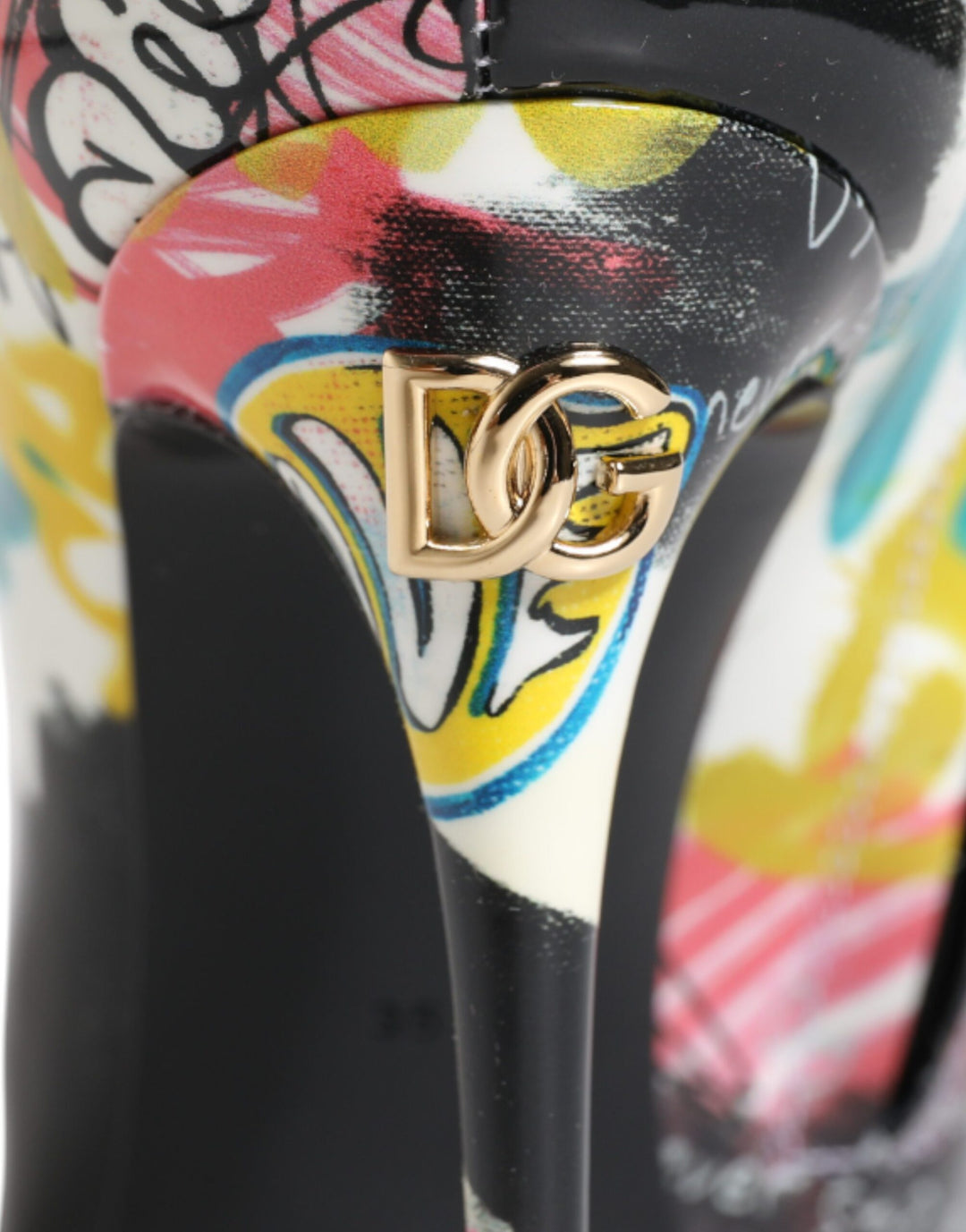 Dolce &amp; Gabbana Multicolor Graffiti Keira Mid Calf Boots Shoes
