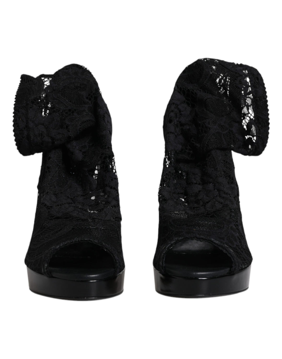 Bottes en dentelle extensible noires Taormina de Dolce &amp;amp; Gabbana