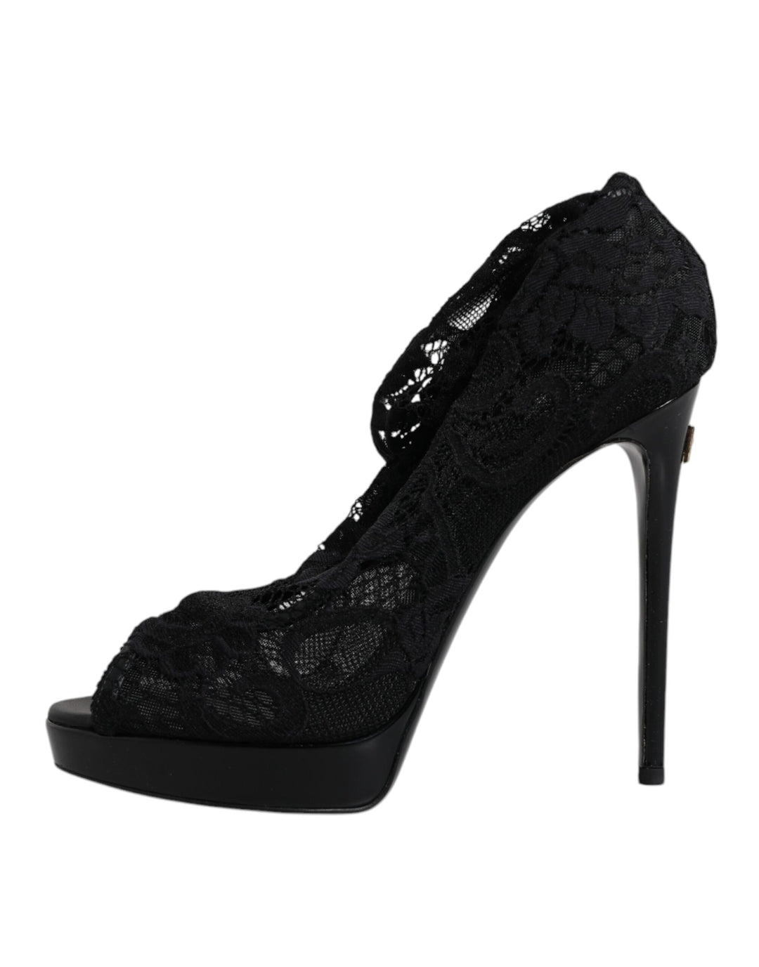 Bottes en dentelle extensible noires Taormina de Dolce &amp;amp; Gabbana