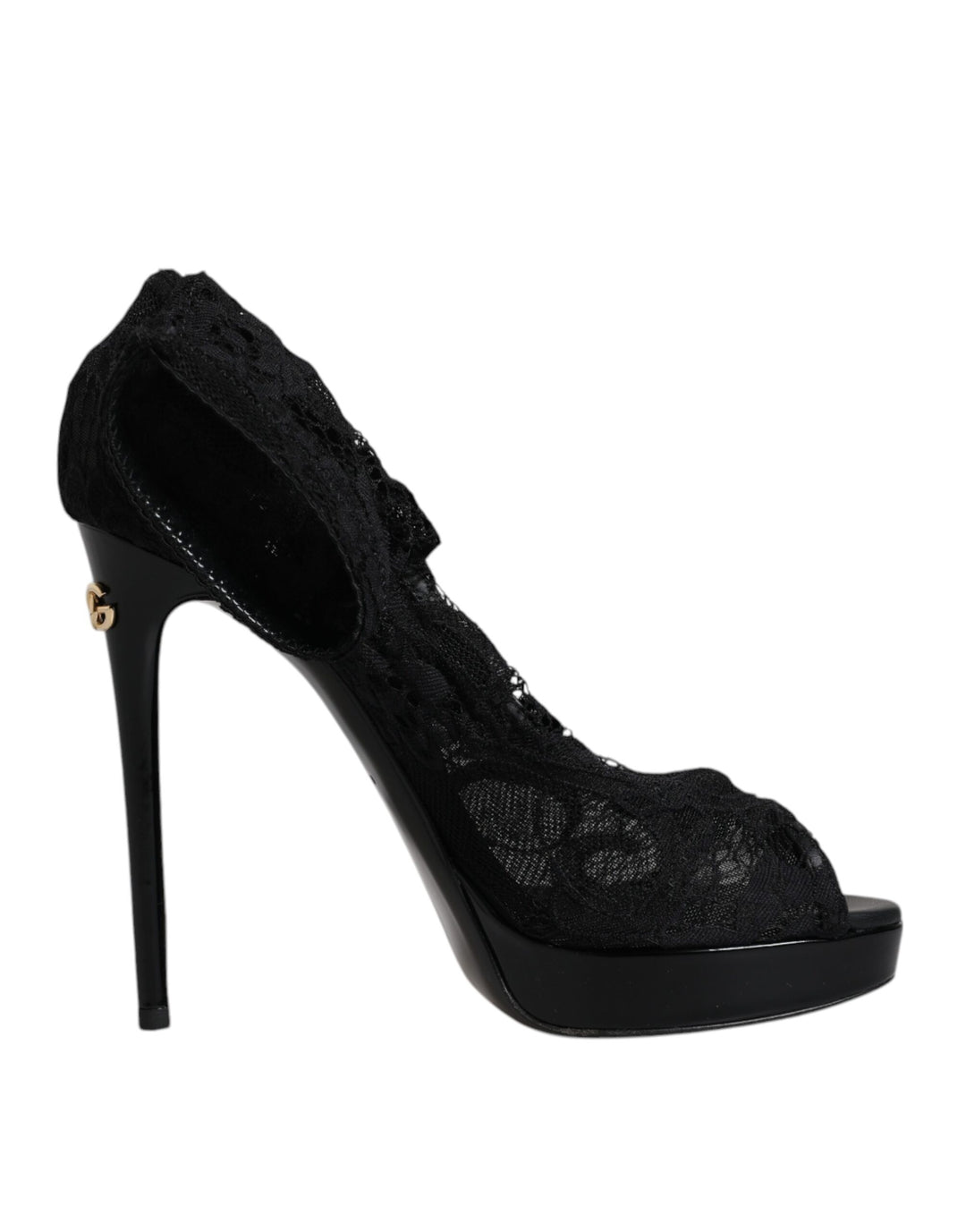 Bottes en dentelle extensible noires Taormina de Dolce &amp;amp; Gabbana