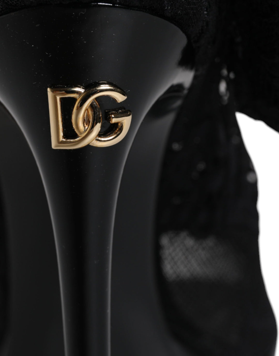 Bottes en dentelle extensible noires Taormina de Dolce &amp;amp; Gabbana