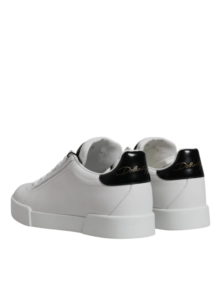 Zapatillas bajas clásicas de cuero blanco de Dolce &amp; Gabbana