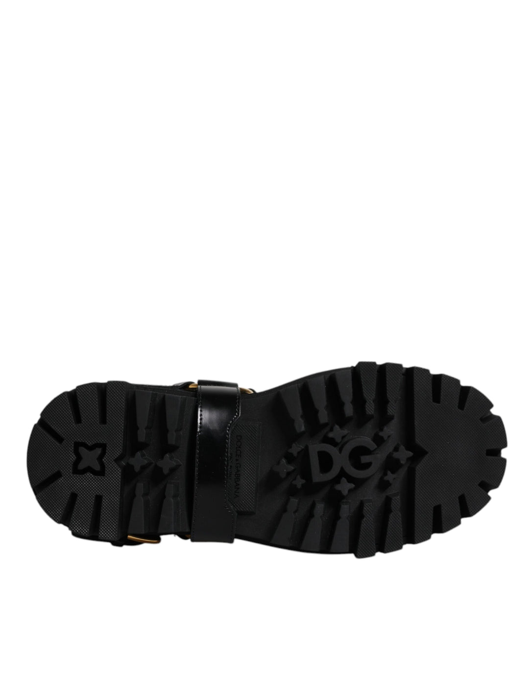 Dolce &amp; Gabbana Black Leather Slip On Stretch Trekking Boots Shoes