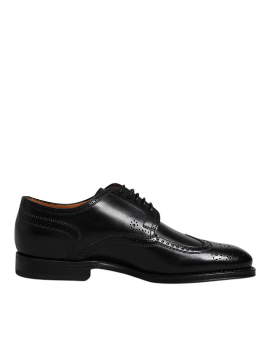 Chaussures habillées Derby en cuir noir Dolce &amp; Gabbana