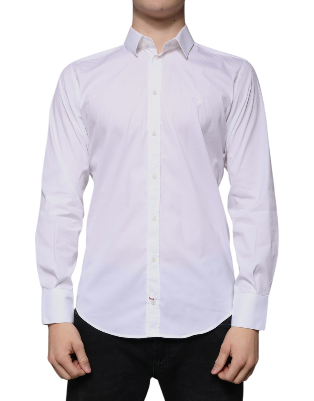 Dolce &amp; Gabbana White Cotton Blend Men MARTINI Dress Shirt