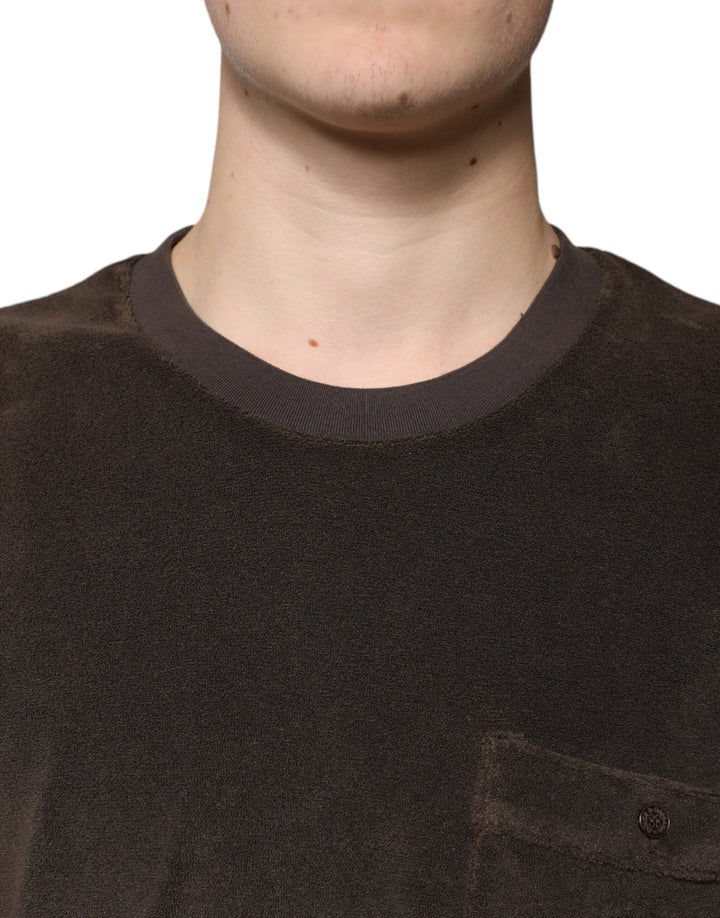 Dolce &amp; Gabbana Brown Cotton Crew Neck Short Sleeves T-shirt