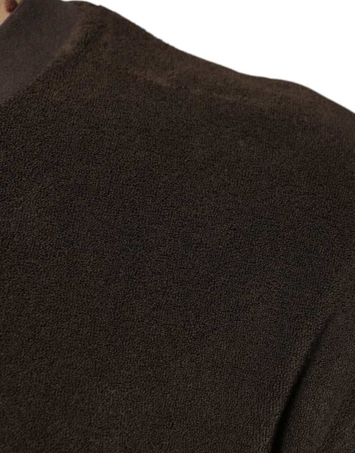 Dolce &amp; Gabbana Brown Cotton Crew Neck Short Sleeves T-shirt