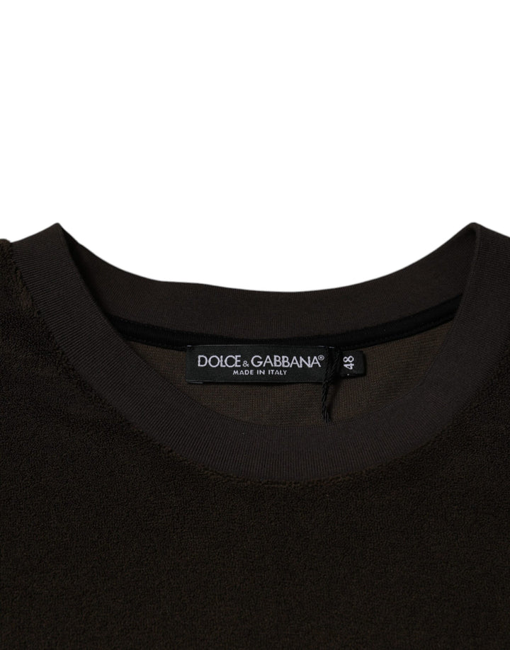 Dolce &amp; Gabbana Brown Cotton Crew Neck Short Sleeves T-shirt