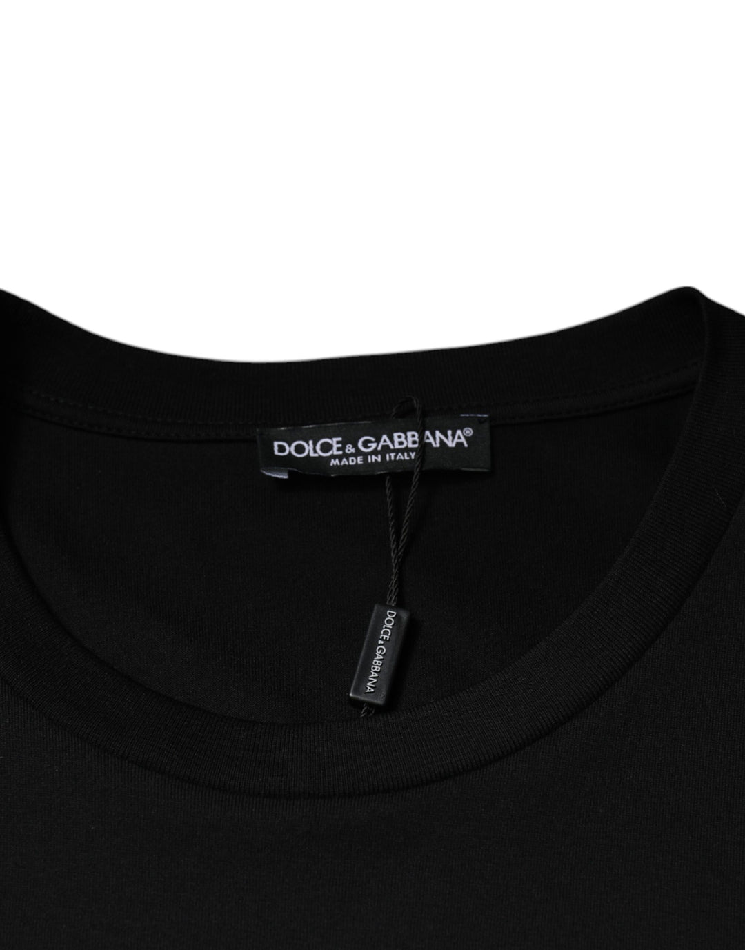 Dolce &amp; Gabbana Black Cotton Crew Neck Short Sleeves T-shirt