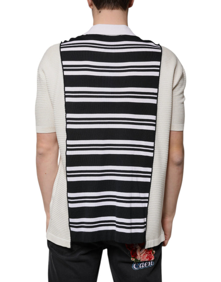 Dolce &amp; Gabbana Multicolor Stripe Collared Polo T-shirt
