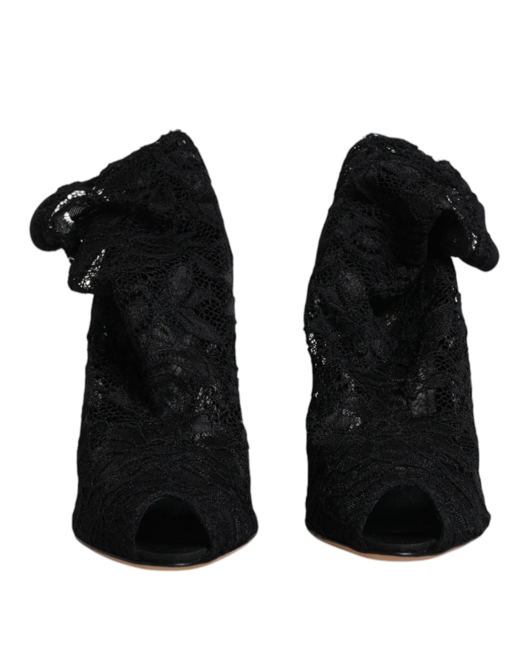 Bottes mi-mollet extensibles en dentelle noire Dolce &amp;amp; Gabbana