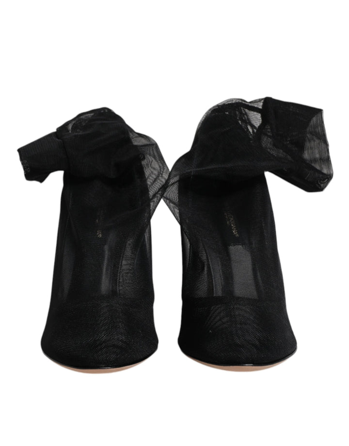 Bottes style chaussettes en maille de nylon noir Dolce &amp;amp; Gabbana