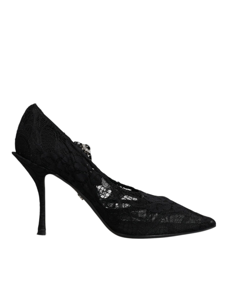 Zapatos Mary Jane de Dolce &amp;amp; Gabbana con encaje negro y cristales