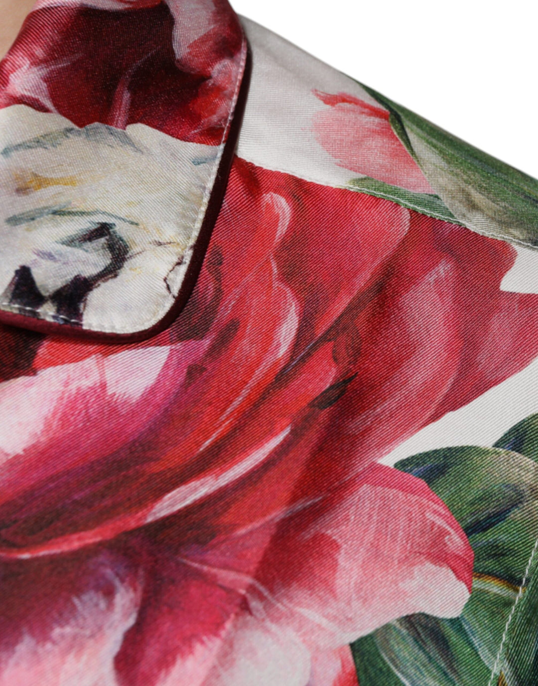 Chemisier à manches longues et col en soie blanche Dolce &amp; Gabbana