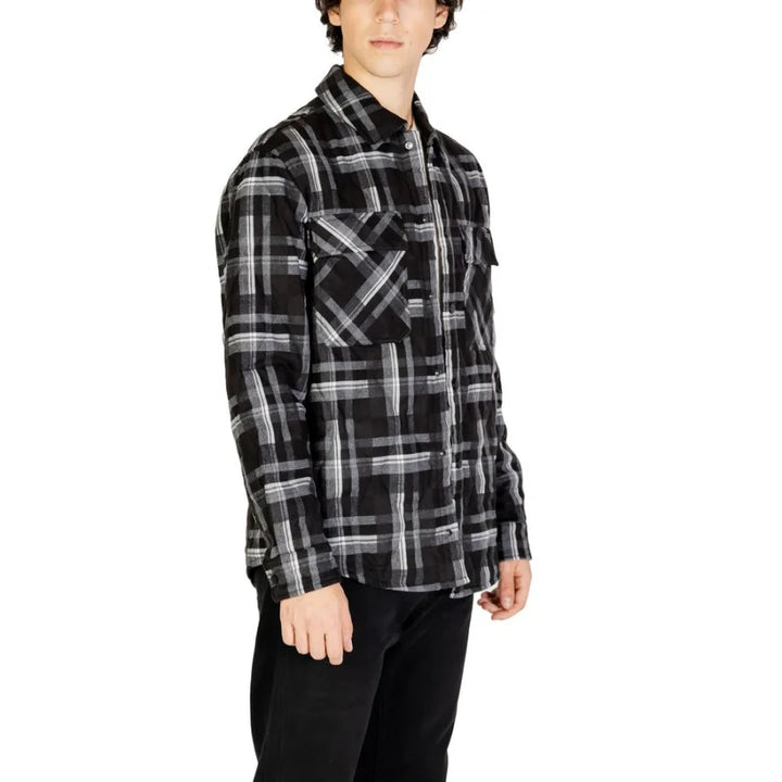 Gianni Lupo Black Polyester Coat