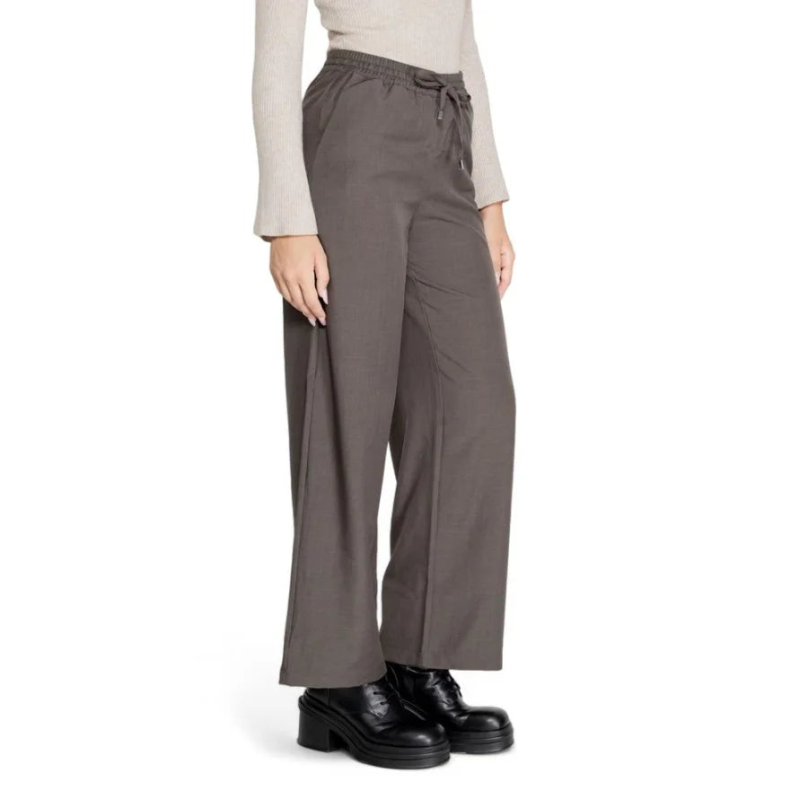 Only Gray Polyester Casual Pants