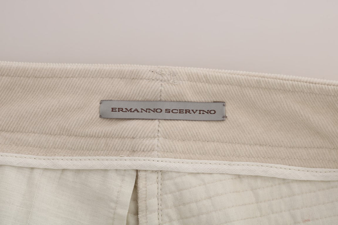 Ermanno Scervino Beige Slim Jeans Corduroy Skinny Pants