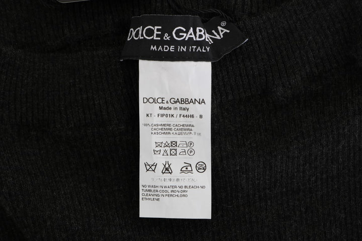 Dolce &amp; Gabbana Gray Cashmere Ribbed Stretch Tights