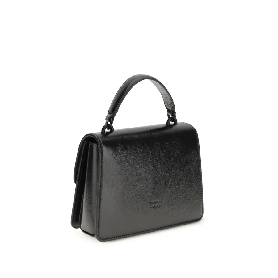 PINKO Black Goatskin Handbag